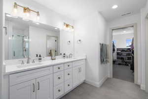 Master Bathroom featuring vanity and walk in shower.