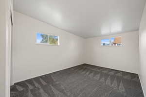 Carpeted empty room featuring a wealth of natural light