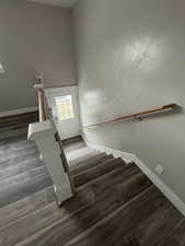 Staircase with wood-type flooring