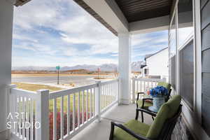 Porch with a mountain view