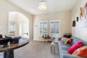 View of carpeted living room