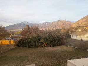 View of yard with a mountain view