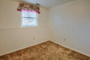 Empty room featuring carpet floors