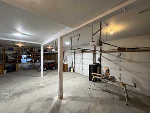 Garage featuring a garage door opener