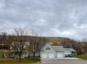 View of front of home with a front lawn