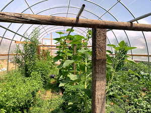 The second greenhouse has an auto water feature that can be connected to the well or the secondary water