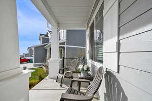 Exterior space with covered porch