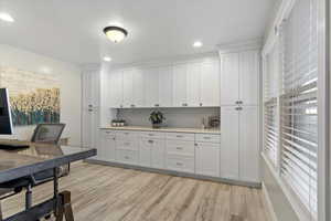 Office featuring light hardwood / wood-style flooring