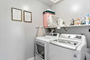 Laundry area with separate washer and dryer