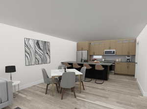 Dining room featuring light hardwood / wood-style flooring