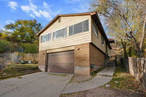 View of front of home with a garage