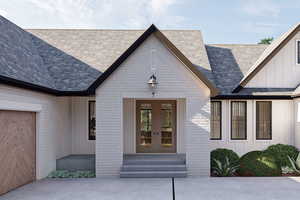 View of exterior entry with french doors