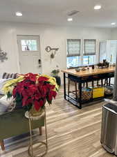 Dining area featuring light hardwood / wood-style floors