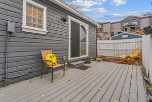 View of wooden deck