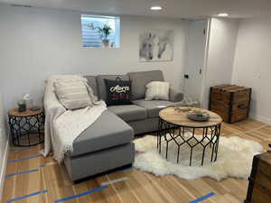 Living room featuring hardwood / wood-style floors