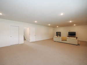 Family room in basement