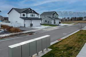 View of street with a mountain view