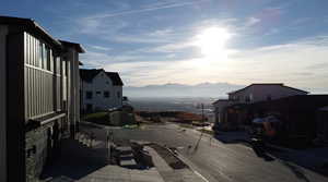 View of street with a mountain view