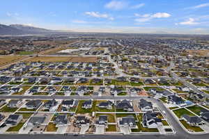 Aerial view featuring a mountain view