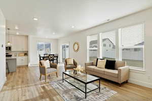 Living room featuring light hardwood / wood-style floors