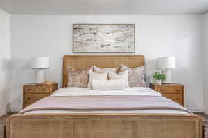 Bedroom with carpet floors