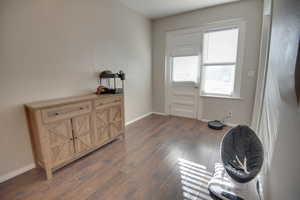 Miscellaneous room featuring dark hardwood / wood-style flooring