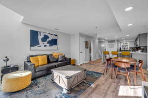 Living room featuring light hardwood / wood-style floors