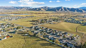 Bird's eye view featuring a mountain view and a rural view