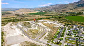 Aerial view featuring a mountain view