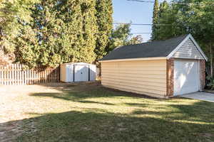 Garage with a yard