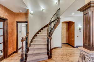 Stairs with wood-type flooring