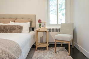 Bedroom featuring radiator