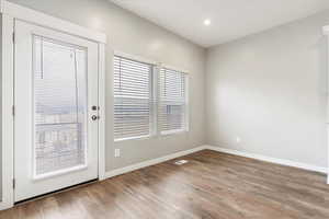 Dining Area w/unparalleled views and door to back deck.