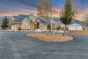 View of front of house with a mountain view