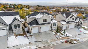 Aerial view featuring a mountain view