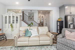 Living room featuring light hardwood / wood-style floors