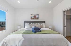 Bedroom featuring a spacious closet