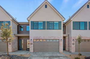 Contemporary home with a garage