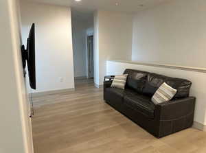 Living room featuring light hardwood / wood-style flooring