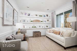 Living room featuring wood-type flooring