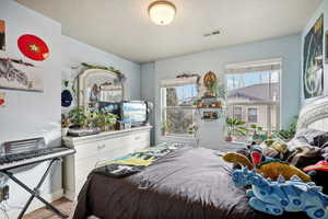 Bedroom featuring carpet