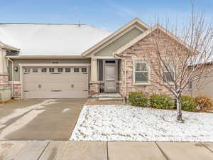 View of front of home featuring a garage