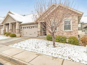 View of front of home with a garage