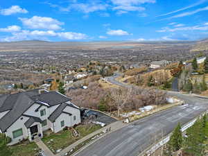 Drone / aerial view with a mountain view