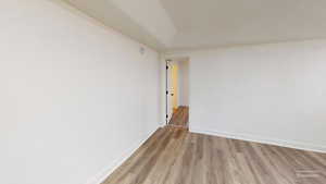 Unfurnished room featuring light hardwood / wood-style flooring