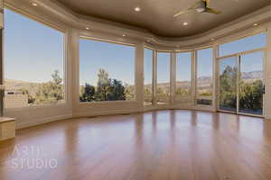 Greatroom dining area with access to exterior patio.