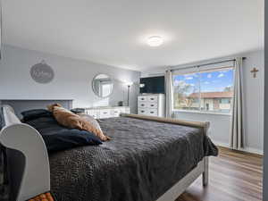 Bedroom featuring hardwood / wood-style flooring