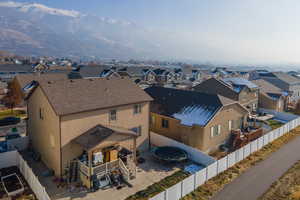 Drone / aerial view featuring a mountain view