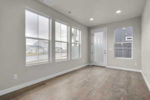 Interior space with light wood-type flooring