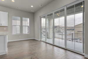 Spare room featuring light hardwood / wood-style floors